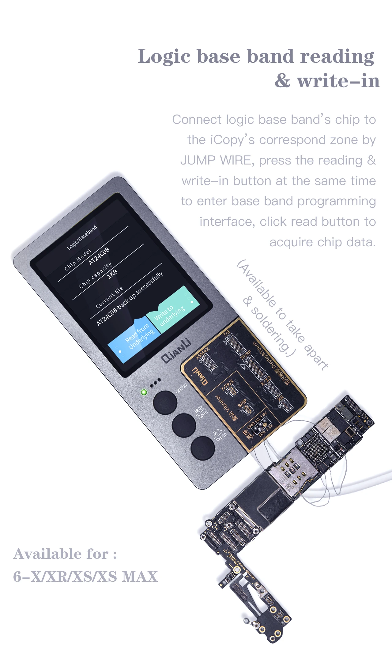 Qianli iCopy Plus ЖК-экран цвет ремонт программист для iPhone XR XSMAX XS 8P 8 7P 7 Вибрация/сенсорный ремонт