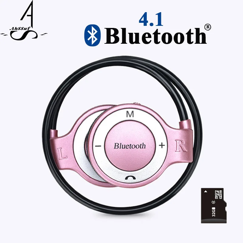 AhSSuf wireless headphone memory card Bluetooth4.1 Headsets Bass