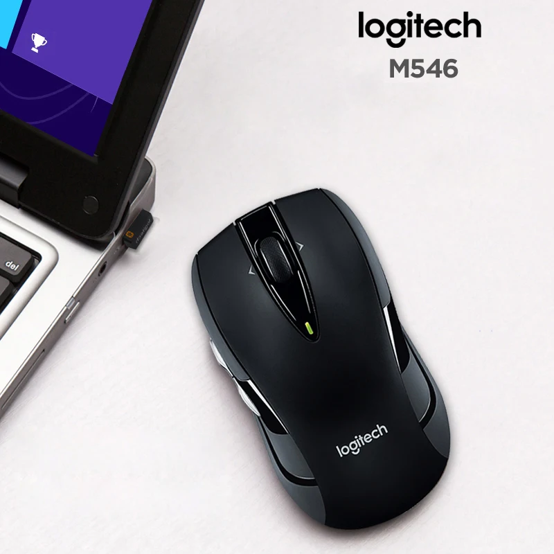 Беспроводная игровая мышь logitech M546, настоящий приемник Unifying, игровая оптическая мышь 1000 точек/дюйм, эргономичная компьютерная мышь с отслеживанием