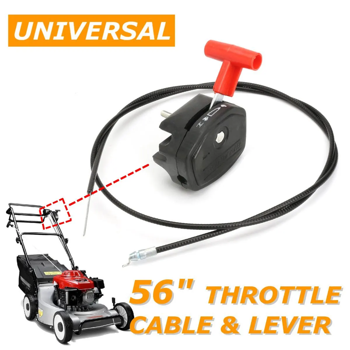 

56inch New Universal Lawn Mower Throttle Cable Switch Lever Control Handle Kit For Lawnmower