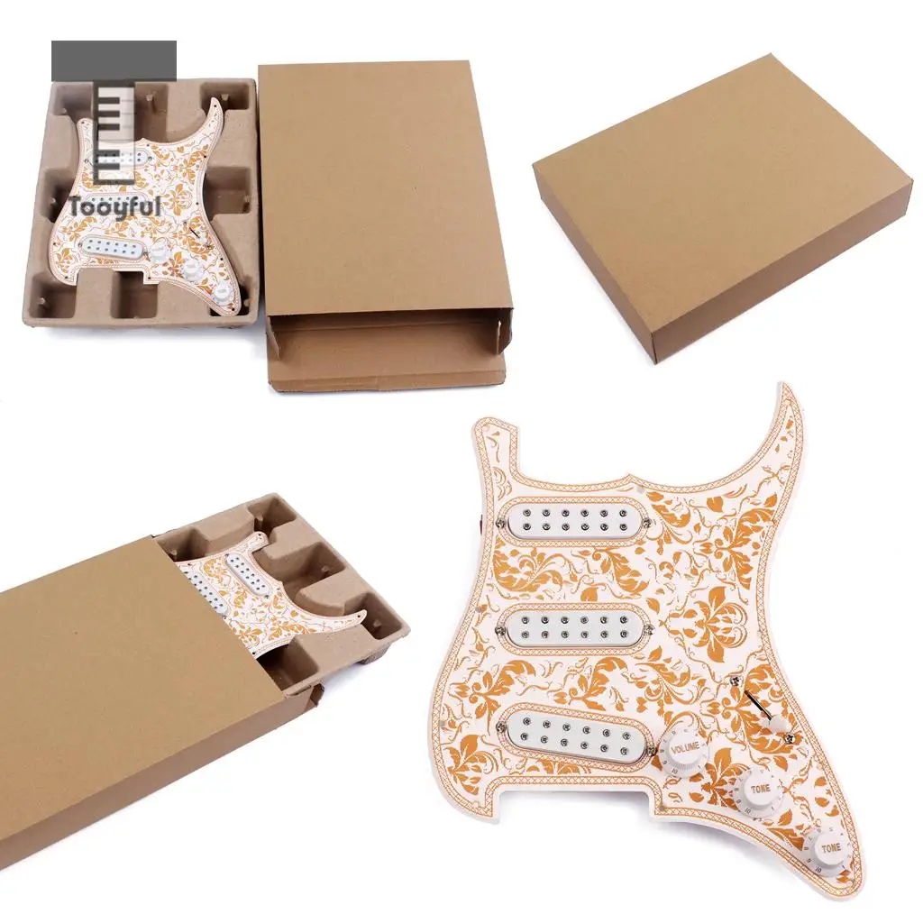 Tooyful 3-ply Loaded Prewired Pickguard SSS Pickup Guard Plate for Strat ST Guitar Replacement