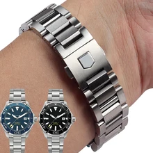 Высококачественные прочные ремешки из нержавеющей стали для наручных часов Heuer CARRERA AQUARACER ремешок 22 мм Мужские металлические часы браслеты
