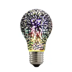 3D фейерверк светодио дный лампа Эдисона ночник AC85-265V A60 E27 Star Стекло украшение праздника глобальной лампы Новинка Фестиваль Декор