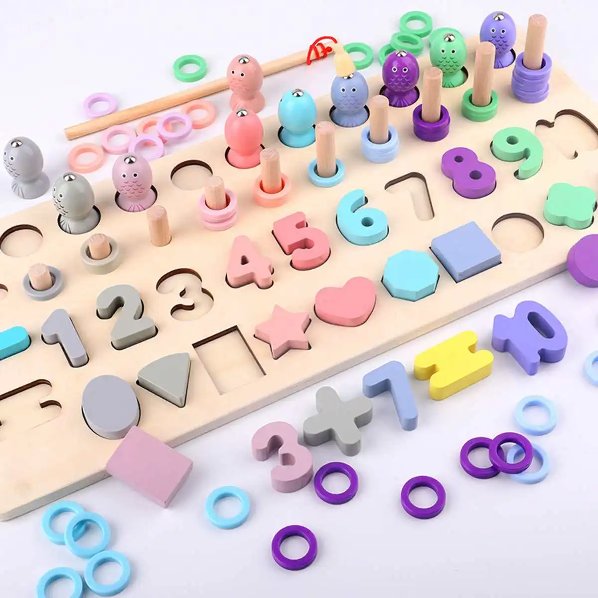 Дошкольный деревянный Монтессори, игрушки, количество арифметических магнитная игра рыбалка раннее развитие ребенка, обучающие средства