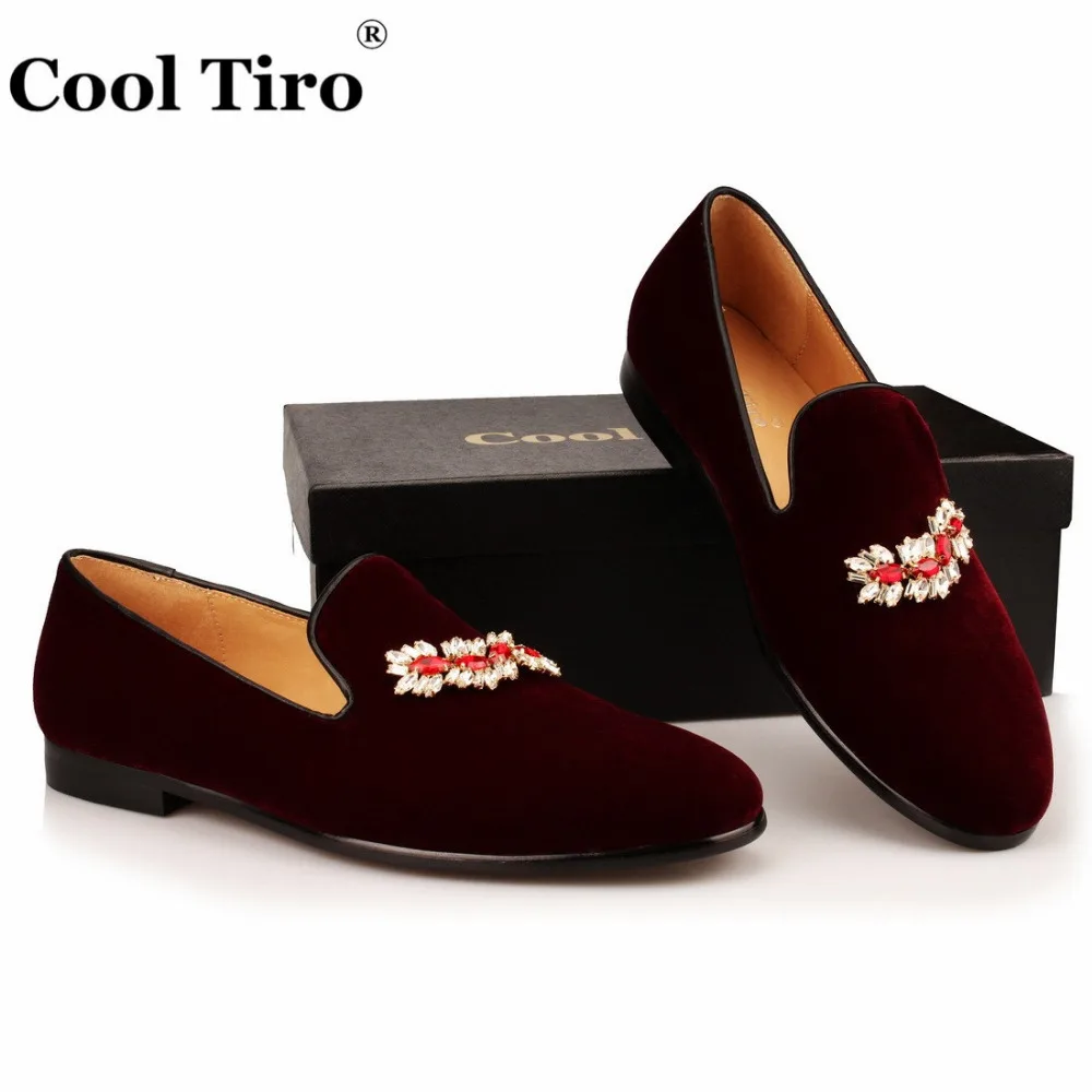 VELOUR BURGUNDY SLIPPERS Loafers (6)