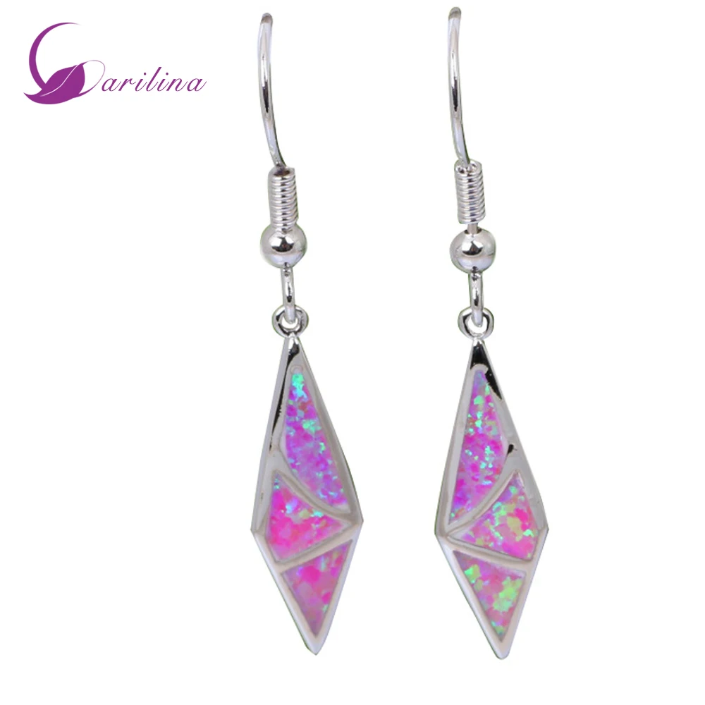

Black earrings for women jewelry 18K gold plated pink CZ stones Cluster dangle earring fashion jewelry E092