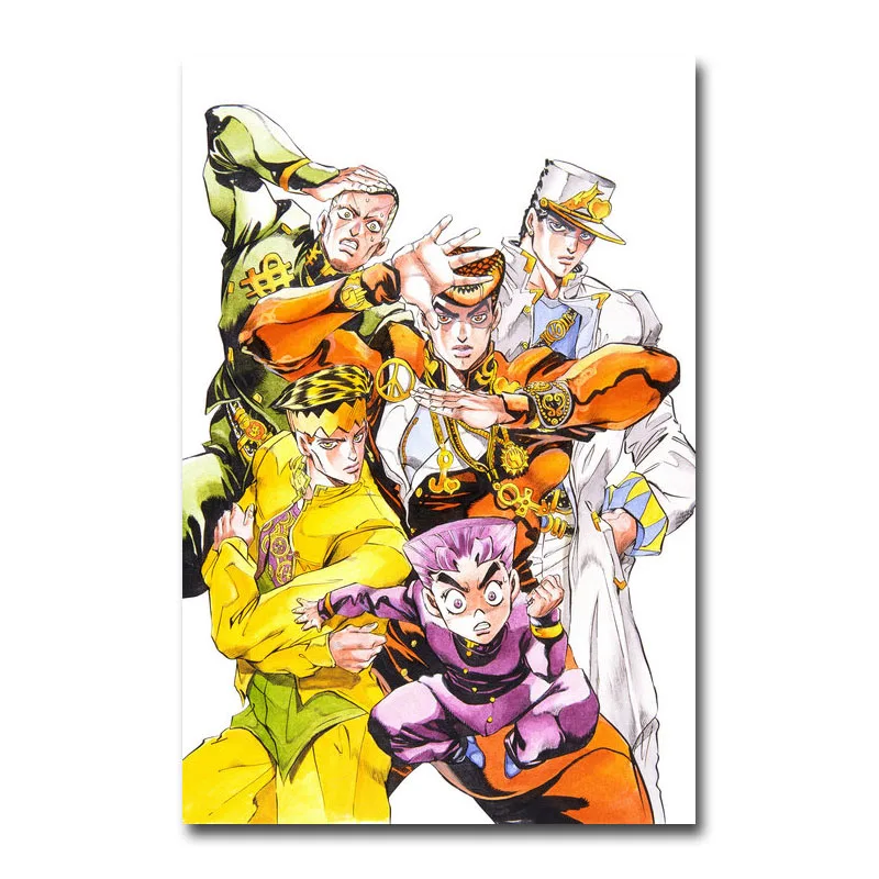 

Art Silk Or Canvas Print JoJo s Bizarre Adventure Action Japan Anime Poster 13x20 24x36 inch For Room Decor Decoration-004