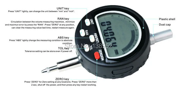 0,001 мм 0-12,7 мм 5 клавиш ABS Tol электронный цифровой микрометр индикатор цифровой Циферблат цифровой микрометр индикатор