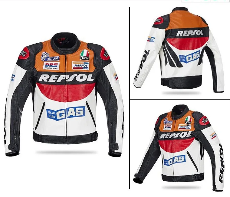 Модные DUHAN moto Racing куртки moto rbike GP REPSOL moto rcycle кожаная куртка для верховой езды полиуретановая кожа оранжевый синий