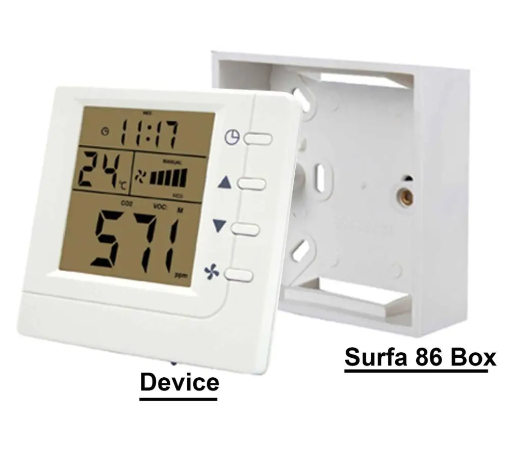 RS485 система вентиляции управления co2 регулятор для комнаты, комнаты домашних животных - Цвет: Device and Surfa Box