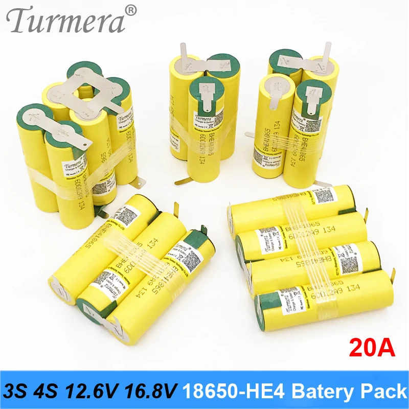 Аккумулятор 3S 12,6 V 4S 16,8 V 18650 HE4 2500mah 20A ток разряда для шуруповерта батареи(по заказу) AP