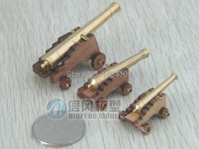 

NIDALE model Classic wooden ancient boat cannons model kit CNC Gun barrel + Gun carrier 4 sizes can choose 1 pcs / set