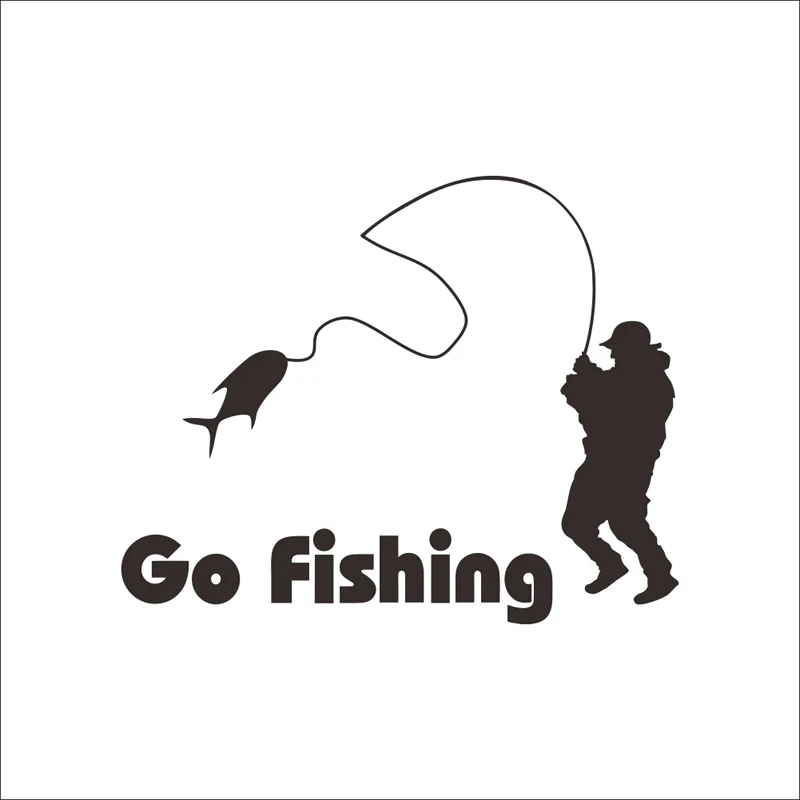 Hot sale New 1PCS Cartoon DIY go fishing Sticker for kids room Wall Sticker Decoration Living Room Home Decor