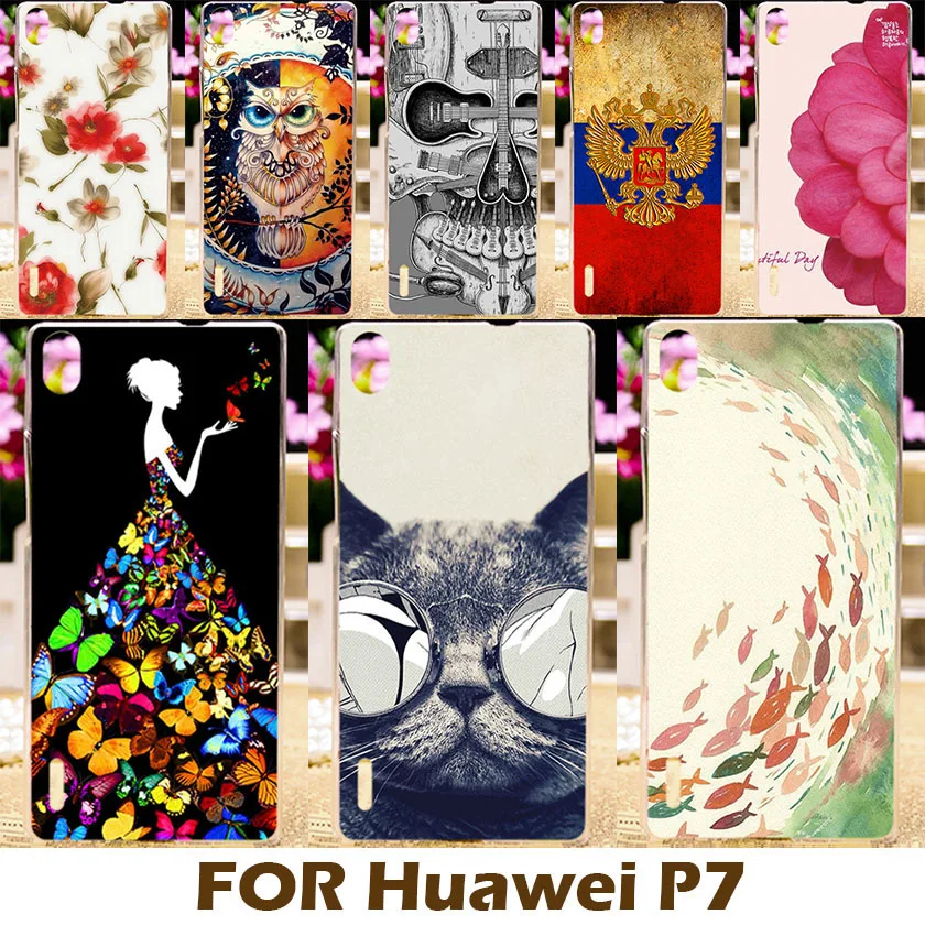 

AKABEILA DIY Painting Design Case For Huawei Ascend P7 5.0 inch Phone Cover Capa Bumper &Soft TPU Silicon Covers Shell Skin
