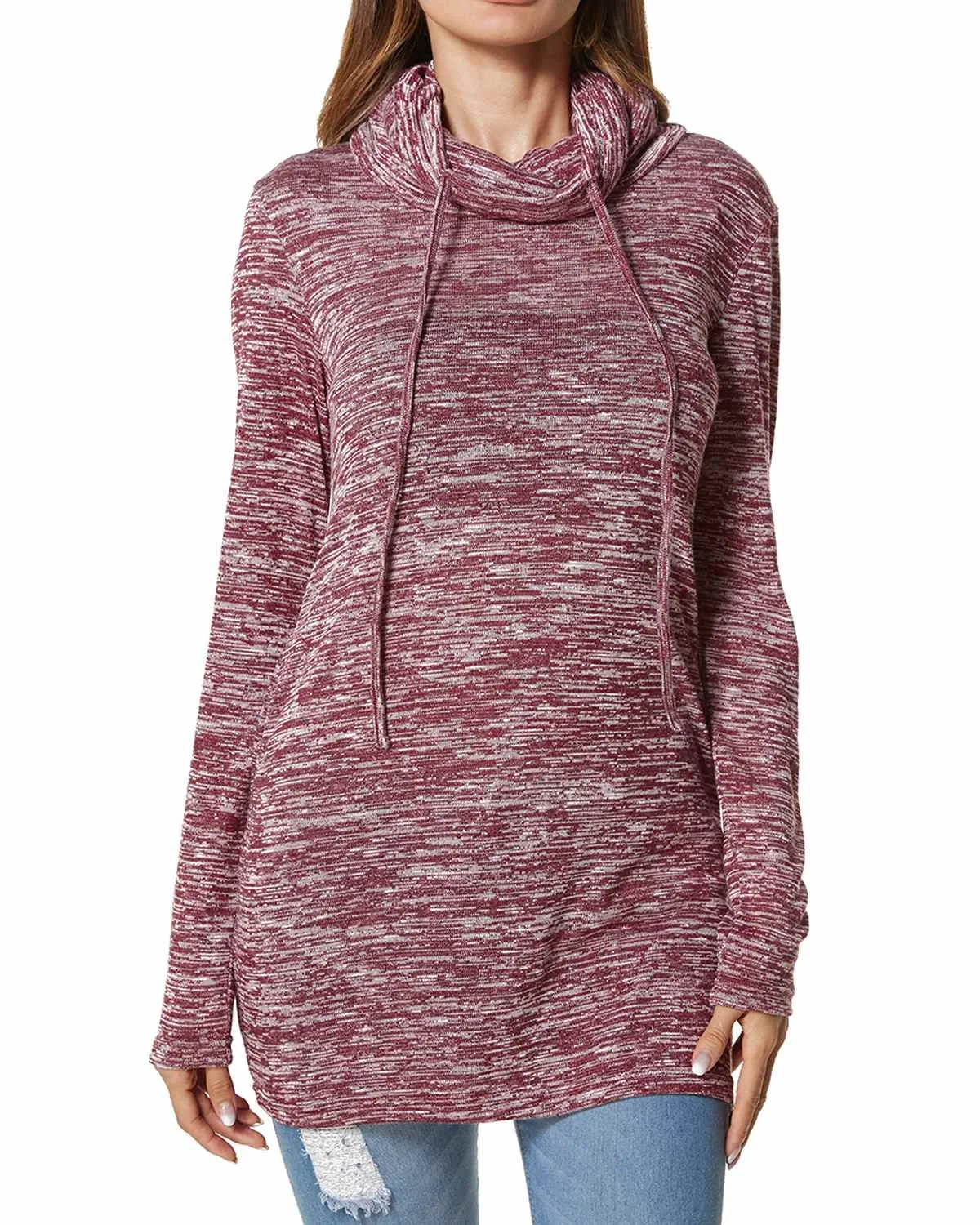 

Women Sweatshirts Tops 2019 Autumn Winter Casual Loose Solid Pullover Pockets Turtlenecks Long Sleeve Sweatshirts Female Coats