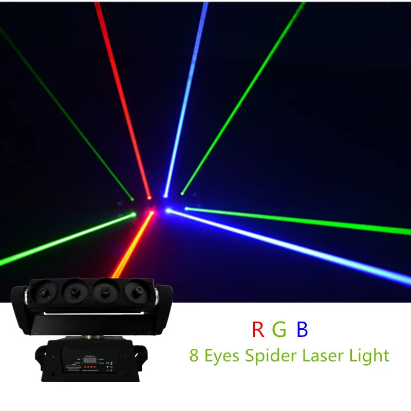 AUCD 8 глаз RGB движущаяся головка DMX главный ведомый паук луч проектор лазерные огни