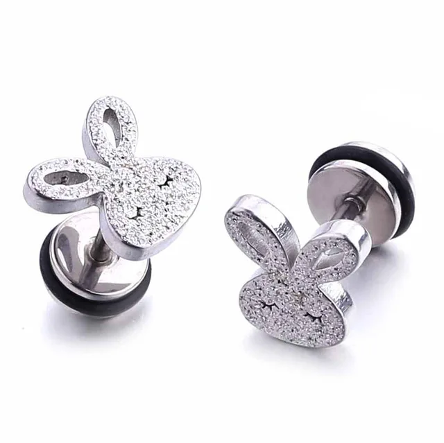 

2019 New Design Animal Stainless Steel Unisex Stud Earrings for Women Kids Minimalist Jewelry Rabbit Earings Accessories Aretes