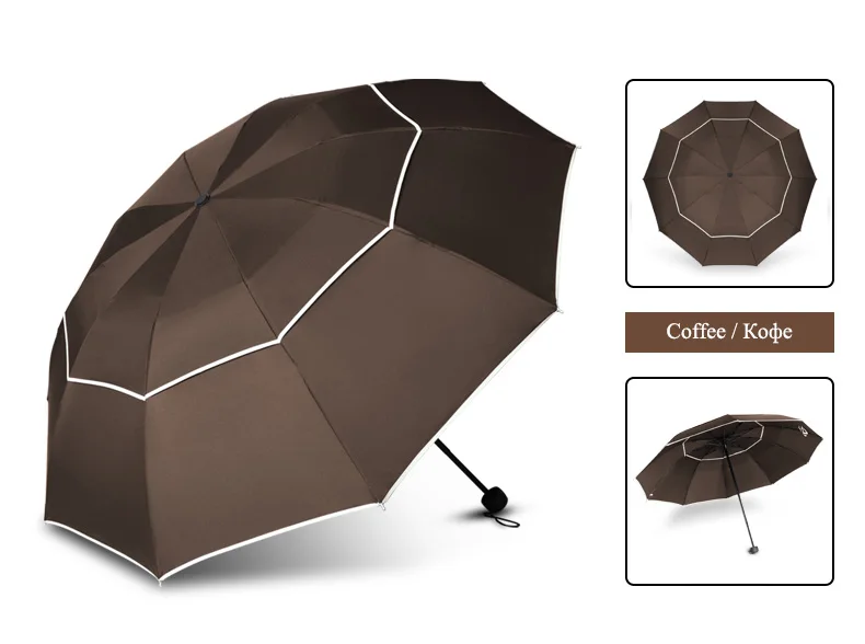 Большой качественный Зонт от дождя для женщин и мужчин, складной двухслойный сильный ветронепроницаемый супер-зонтик, женский зонт для путешествий на открытом воздухе