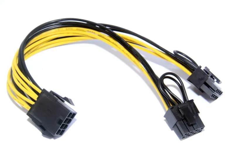 Cpu Графика Видеокарта удлинитель питания 18AWG 20 см PCI-E PCIe 8 P Женский двойной 2*8 pin(6+ 2 P) Мужской Кабель питания Шнур