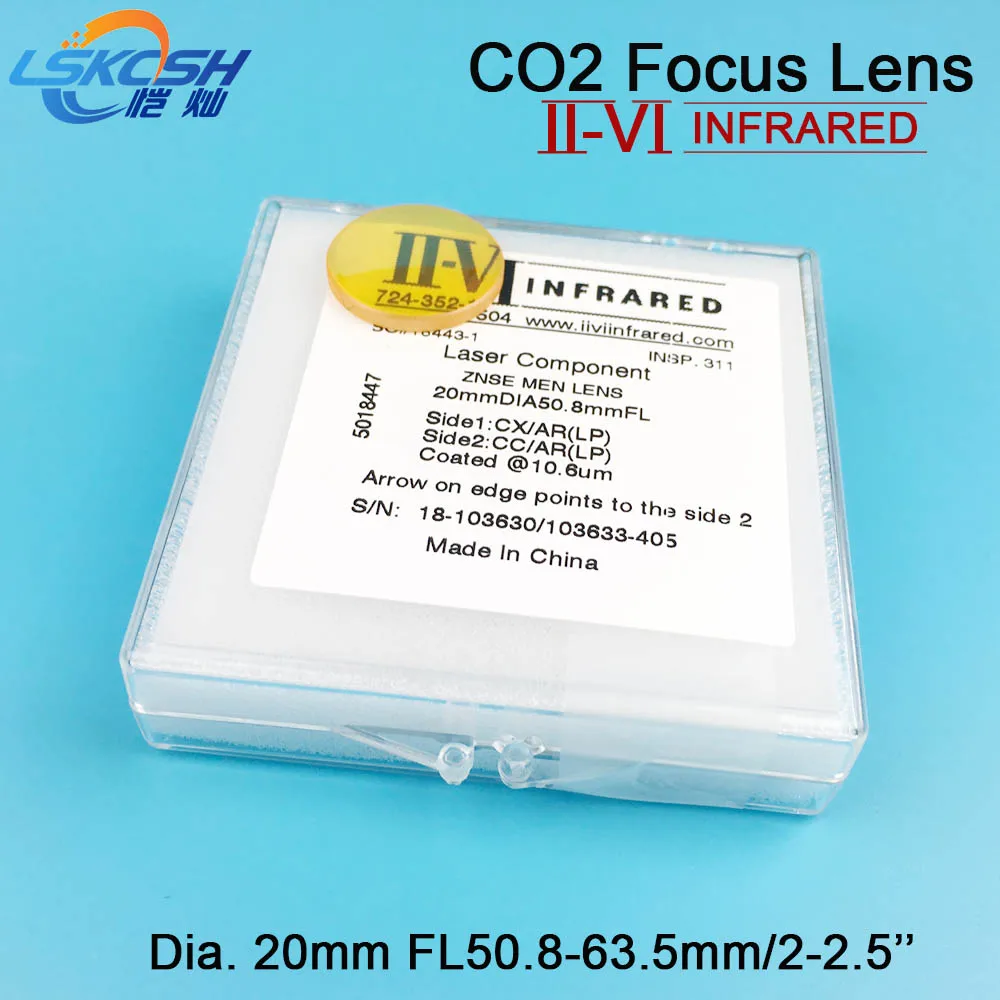 

LSKCSH II-VI USA ZnSe Focus Lens Dia. 20mm FL50.8mm-63.5mm 2-2.5'' for Co2 Laser Engraving Cutting Machine Wholesale Agents want