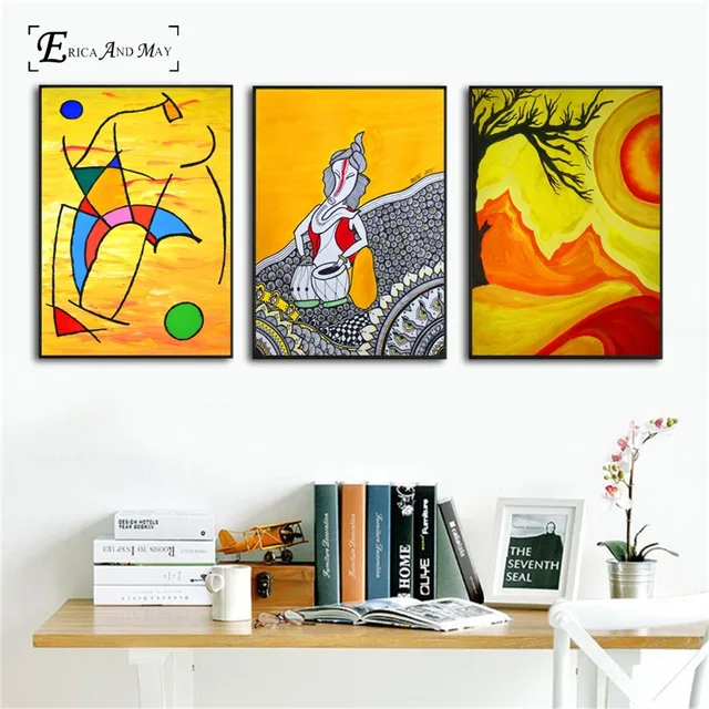 Abstract India Mountain Yellow On Sale Poster Wall Painting Living Room