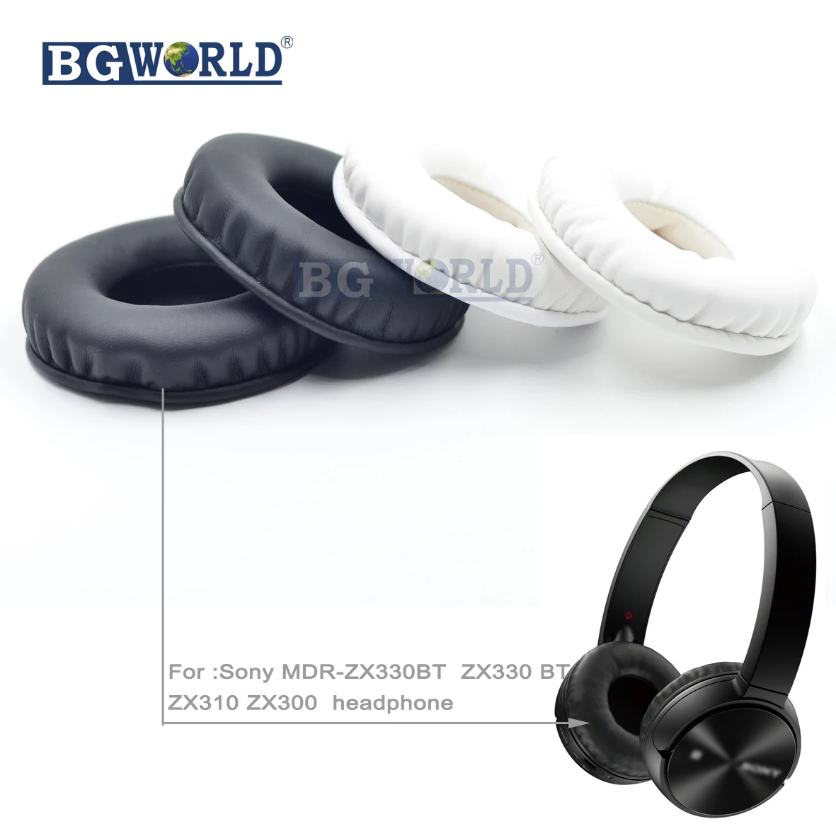 

BGWORLD Ear pads cushion earpads foam Pillow for Sony MDR ZX330BT ZX330 BT ZX310 ZX300 headphone sponge