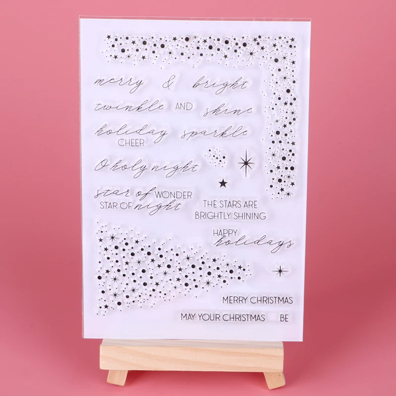 Резиновый силиконовый Счастливого Рождества прозрачные штампы для тампонов печать фон коллаж альбом для штампов изготовление праздничных карт