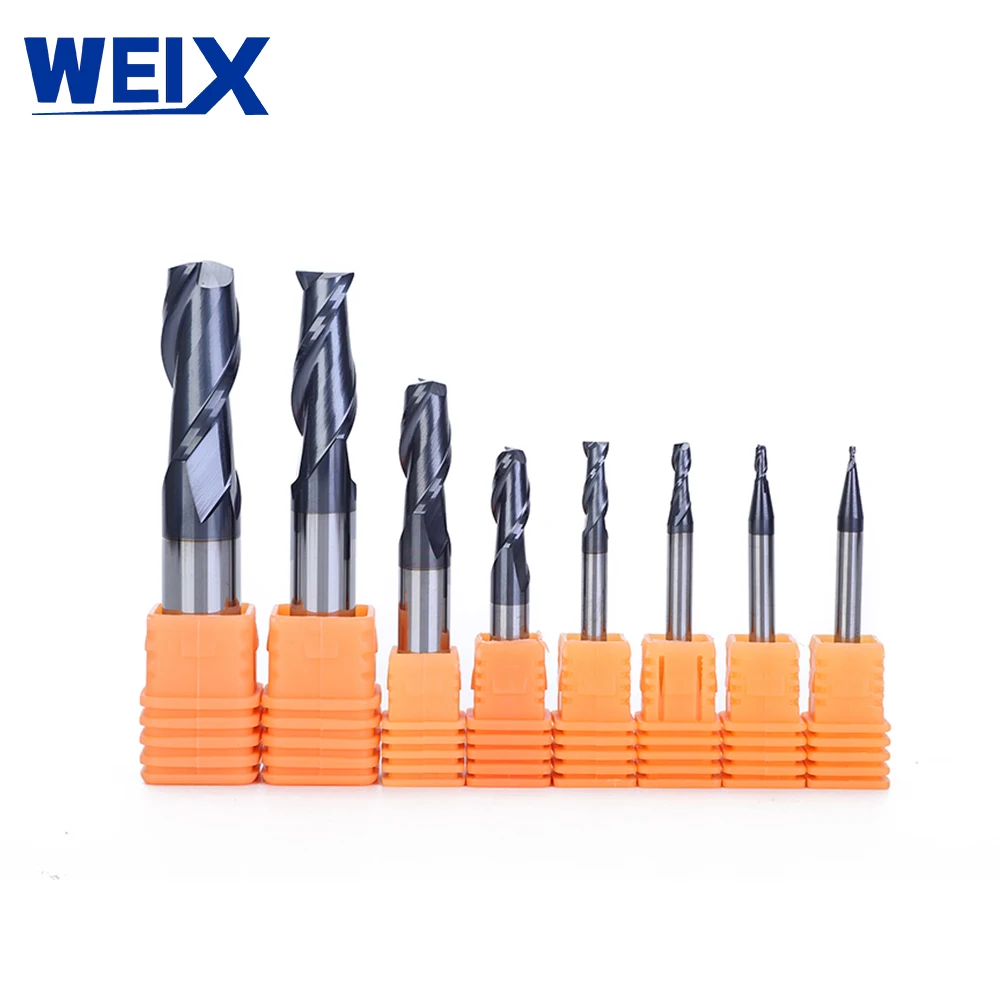 

WEIX Discount Price cnc tools HRC45 2 Flute 6mm Alloy Carbide Milling Tungsten Steel Cutter End Mill