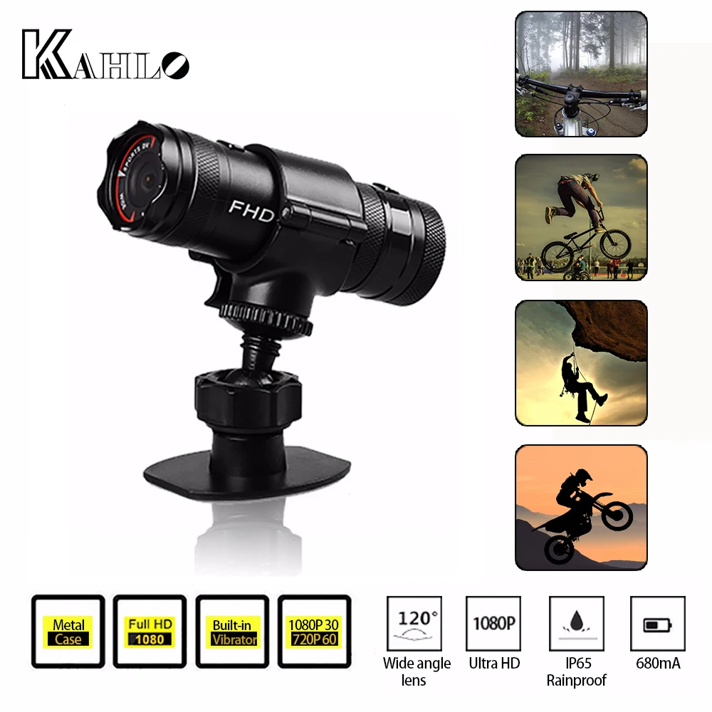 KAHLO Mini F9 Full HD велосипедный шлем камера мотоциклетная велосипедная видеокамера DV