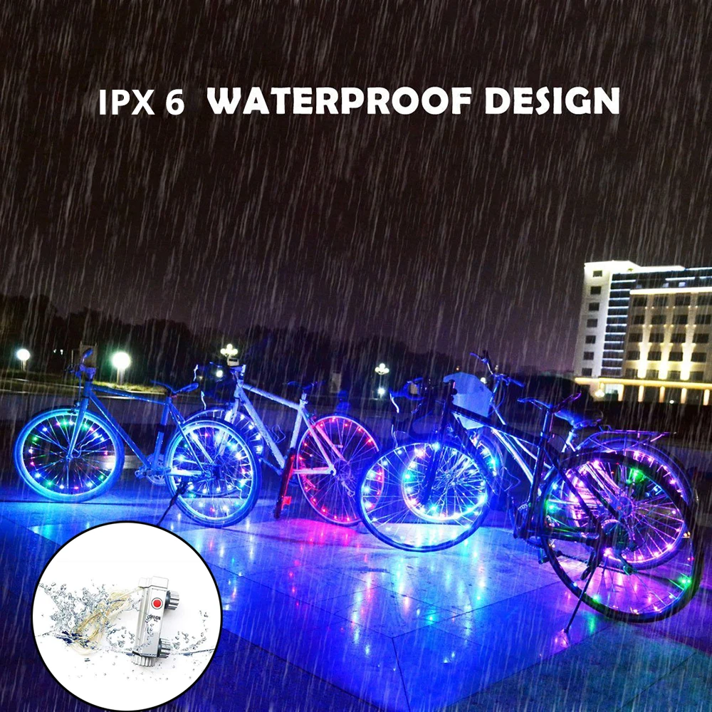 Cheap Waterproof 20LED bicycle spoke light 6 color string night riding decorative lights safety warning lights bicycle accessories 3