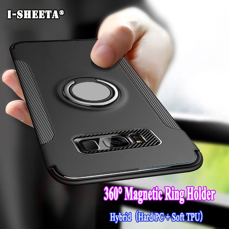 Luxury Duty Armor Soft TPU Silicone Bumper Case On For Samsung Galaxy j4 j6 2018 EU Shockproof Hard Cover 360 Metal Ring Holder |