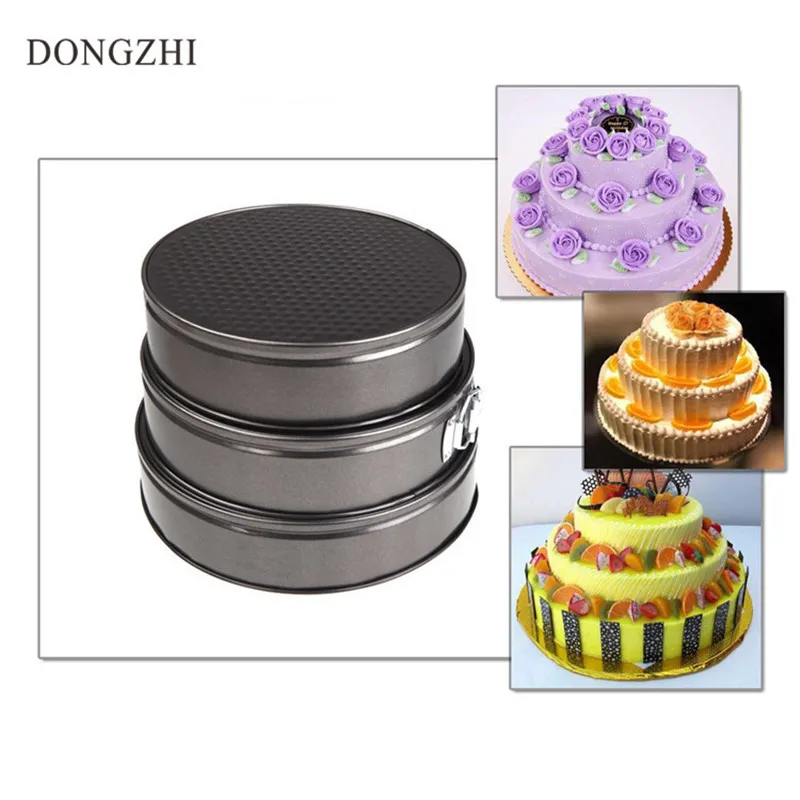 

3pcs/Set Cake Pans Nonstick Springform Pan Baking Mold With 9/10/11 Inch With Bakeware Removable Smooth Bottom And Quick-Release