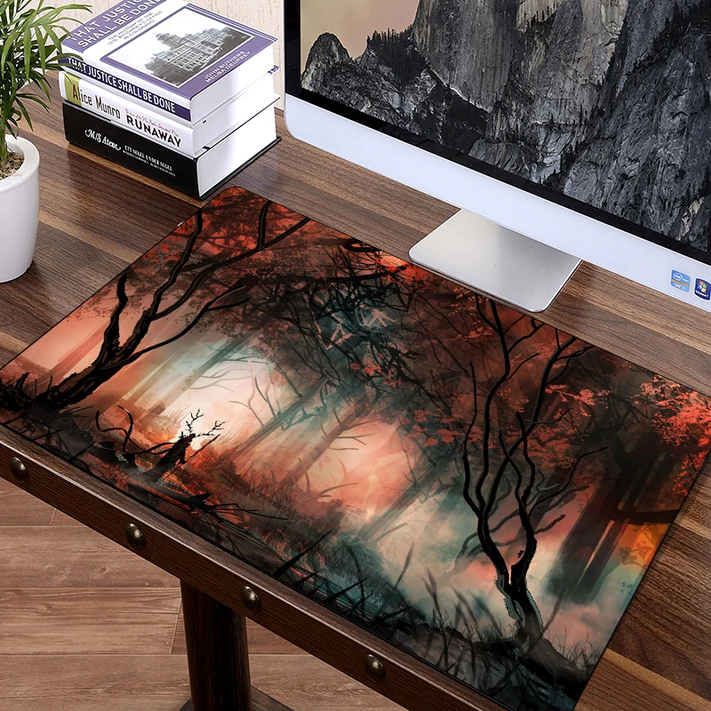 

FFFAS Large Gaming Game Gamers Mouse Pad Mat Forest Deer God Computer Desk Table Mousepad Office Many Size Rubber Rug Gift