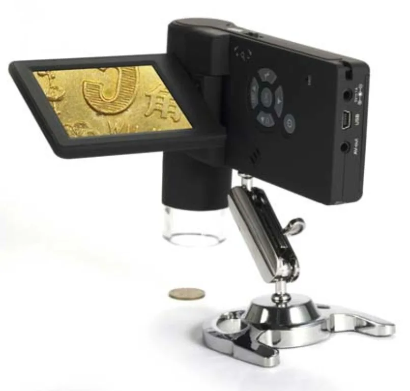 

Professional 3.5inch screen portable handheld integrated 500x Digital microscope camera with measuring 8 LED