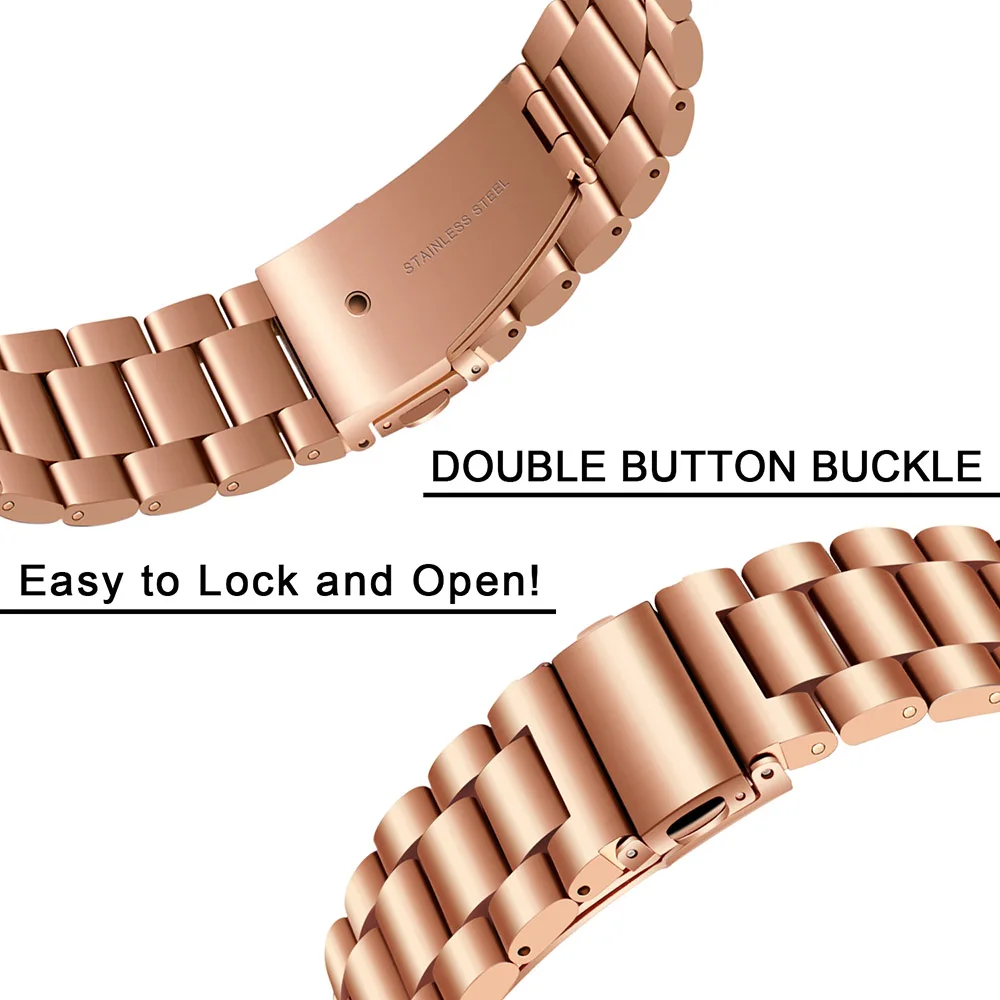 Trumirr ремешок для часов из нержавеющей стали+ металлические зажимы для samsung Galaxy Watch 42 мм SM-R810/R815 браслет из розового золота