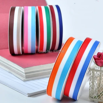 

100yard/roll 5/8" 16mm single face printed stripe design grosgrain ribbon for christmas/wedding decoration cloth accessory