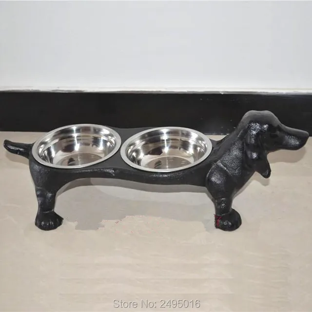Cast Iron Base Stainless Pet Feeding Bowl Double Dog Cast Iron Base Stainless Pet Feeding Bowl Double Dog Station For Dogs Or Cat