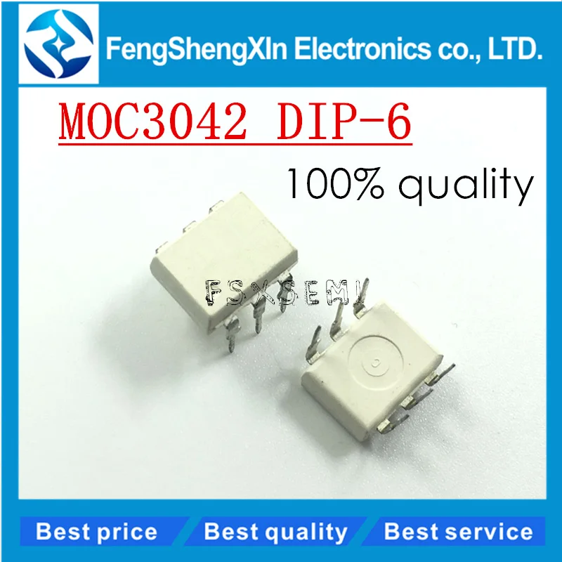 10pcs/lot MOC3042 DIP 6 ZERO CROSS OPTOISOLATORS TRIAC DRIVER OUTPUT ...
