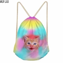 Индивидуальные вырезать розовый напечатанный женский рюкзак повседневный пакет небольшие школьные рюкзаки для детей девочек Mochilas Escolar Drawstring сумки