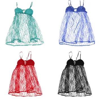 

Lady Hollowed Lingerie Set Lace Dress Nightwear Underwear Sleepwear + G string
