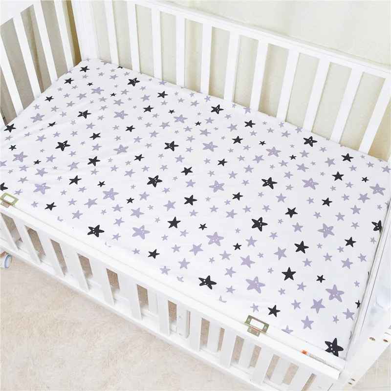 Хлопковая простыня с рисунком для детской кроватки, 110*60 120*70 см, наматрасник для новорожденных мальчиков и девочек, постельные принадлежности, покрывало для кровати - Цвет: 110x60 cm PP Satr