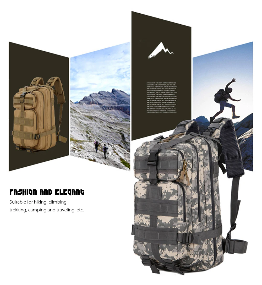 Outdoor Army Tactical Bag Laptop Bag 25L Travel Backpack Molle Trekking Camping Rucksack Military Hiking Trekking Camouflage Bag