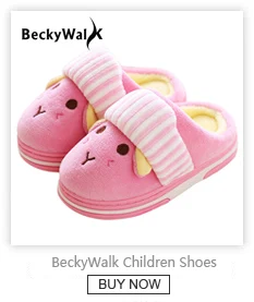 BeckyWalk; детские домашние тапочки из хлопка; зимняя детская обувь; домашние тапочки для мальчиков и девочек; нескользящая плюшевая обувь для малышей; CSH694