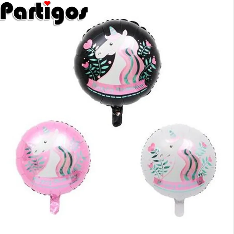 

50pcs/lot 18inch Happy Birthday Party Decoration unicorn Foil Unicorn Pony Balloons Wedding/Halloween/Christmas Decoration