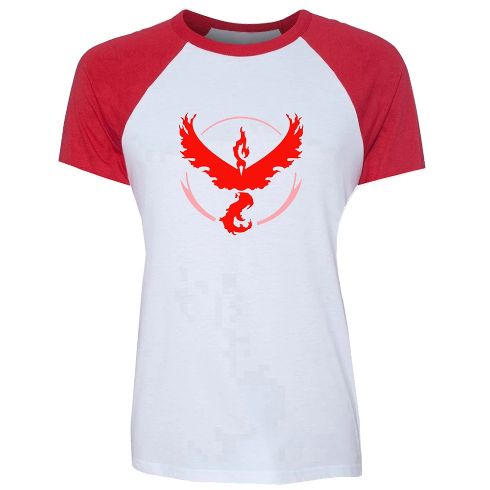 Pokemon Go Game Fans Red Blue Yellow Team Pokemon Alakazam Design Womens Ladies Print T shirt Graphic Tee Shirt Cotton Tshirts