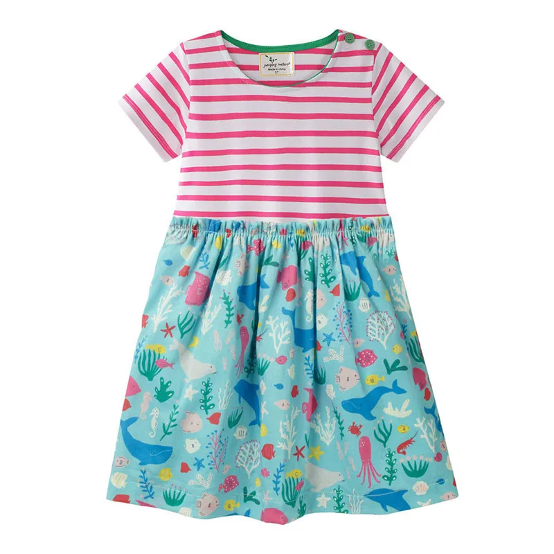 Girls Embroidered Unicorn Dresses Children Short Sleeve Vestidos Baby Girls Beach Clothes Dresses Summer Kids Dress For Girl (3)