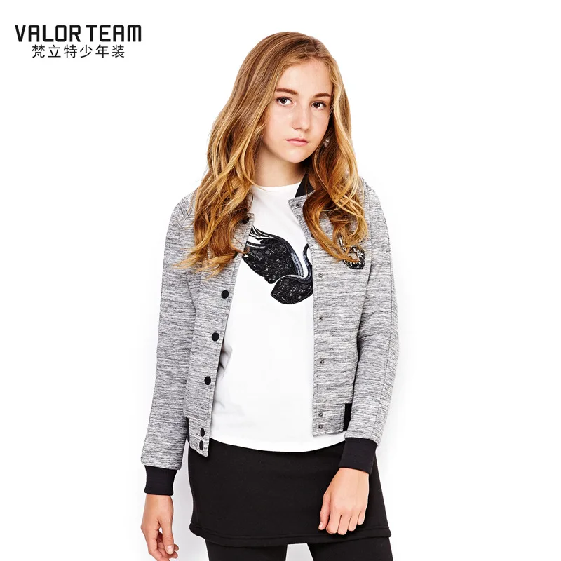 

Girls Baseball Jacket Girls Spring Autumn Coat Kids Outerwear Children Clothes Girls Clothes New Grey Pink