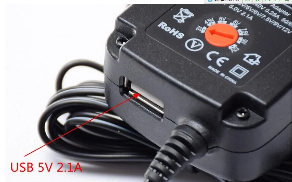 30W Universal AC UK Plug in Power Adapter 3v 4.5v 5v 6v 7.5v 9v 12v charger with 6 pieces connection tip power supply