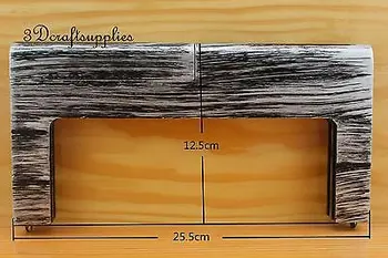 

10 inch x 5 inch 25.5 cm x 2.5 cm wooden purse frame M12