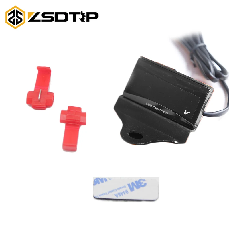 

ZSDTRP Motorcycle Koso Super Slim Series Voltmeter Kit Digital Display Instrument Meter LED Engine Water Temperature Instrument